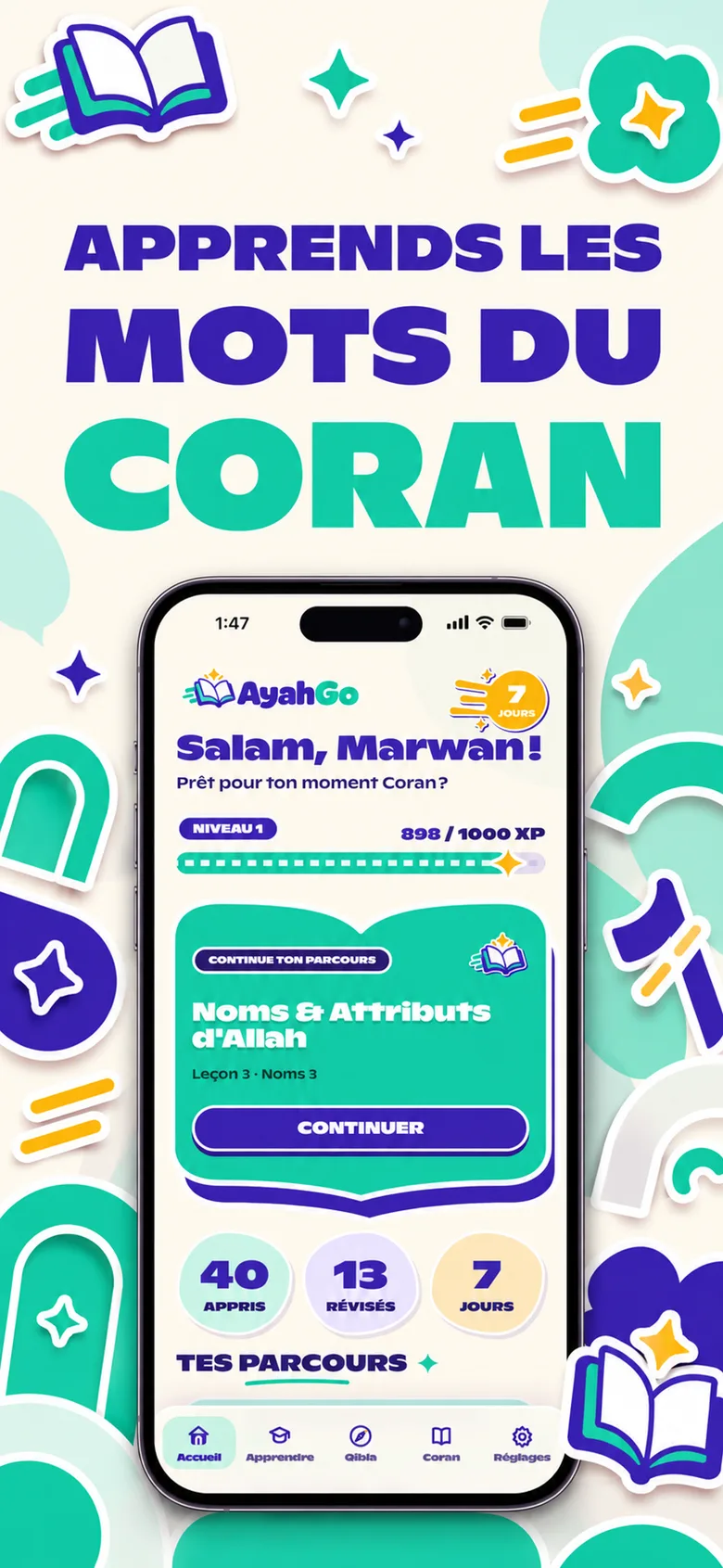 Écran d'accueil d'AyahGo